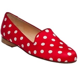 John Joseph silk polkadot Gatsby loafer 6.5